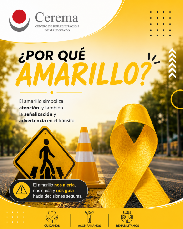 Placa de CEREMA sobre el significado del color amarillo en la seguridad vial