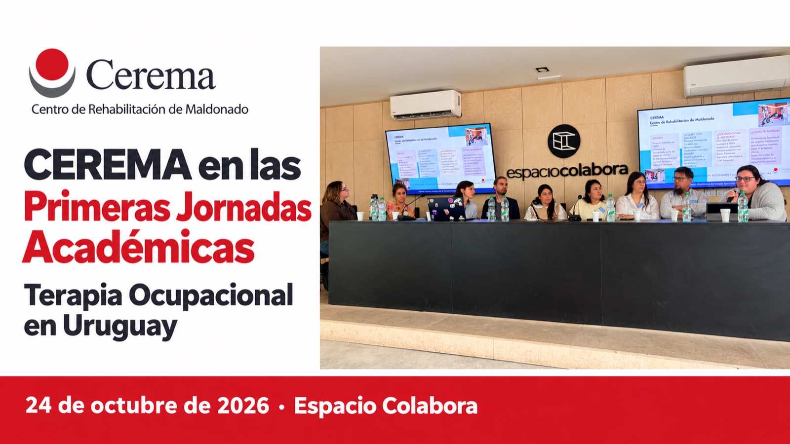 CEREMA en las Primeras Jornadas Académicas de Terapia Ocupacional en Uruguay, el 24 de octubre de 2026 en Espacio Colabora.